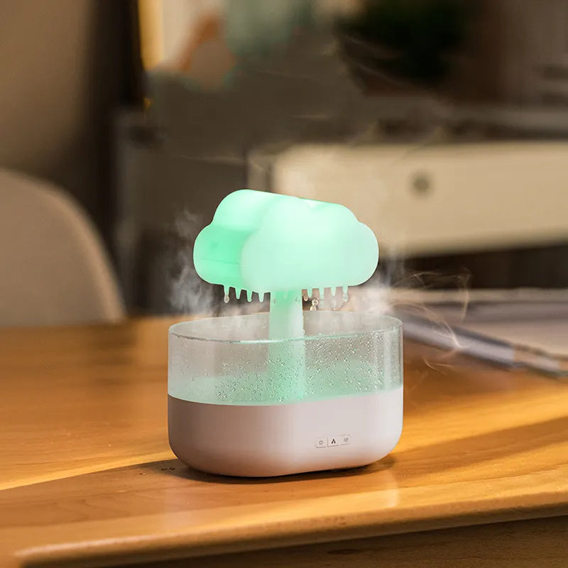 Rain Cloud Night Light Humidifier With Raining Water Drop Sound And 7 Color Led Light Essential Oil Diffuser Aromatherapy