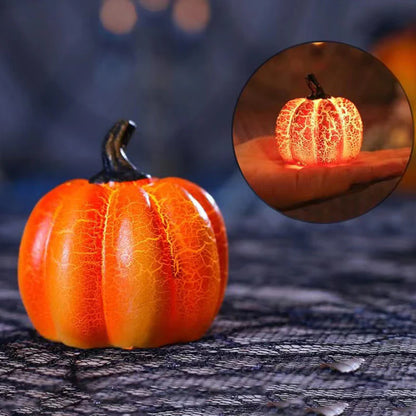 LED Pumpkin Lantern – Luminous Resin Halloween Candle Lamp for Spooky Decor