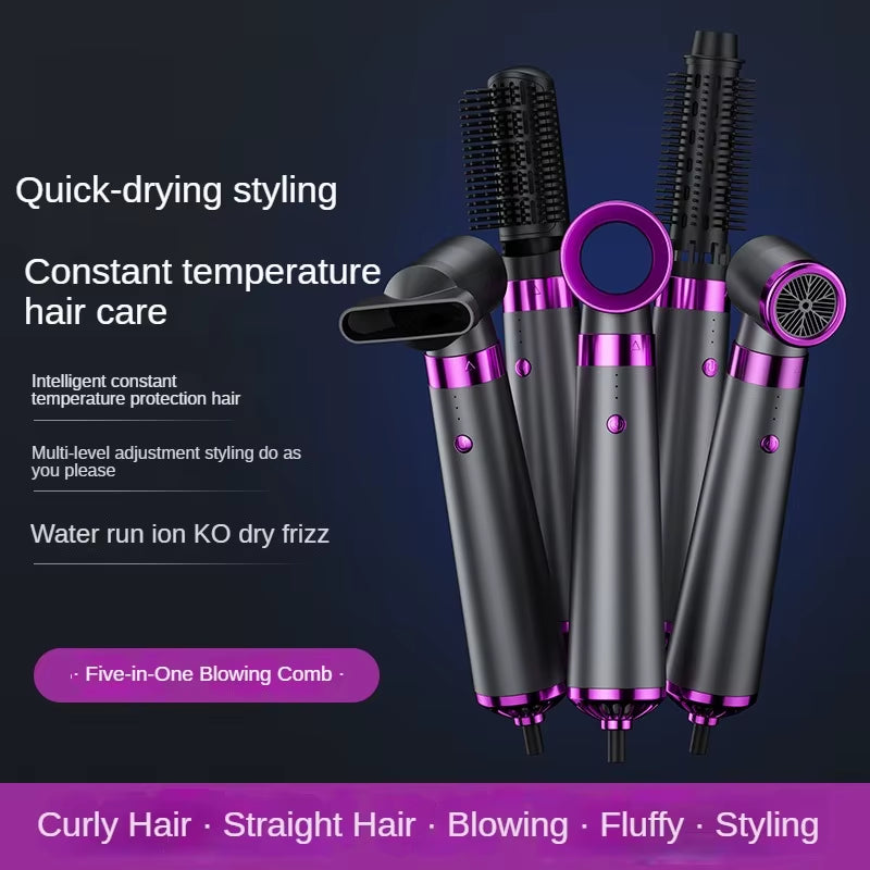 5 in 1 Quality Hairdryer Comb Hot Air Comb for Curling and Straightening Hair Automatic Straight Hair Comb Styling Hair Dryer