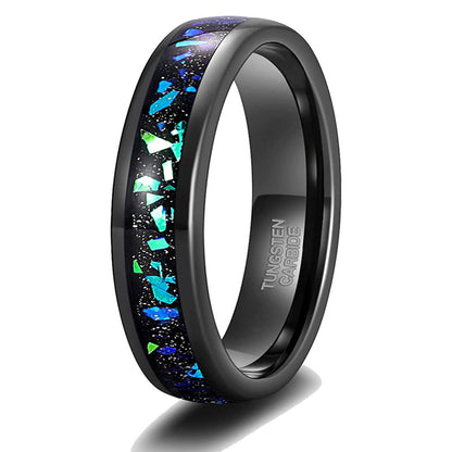 Black Unisex Tungsten Steel Ring