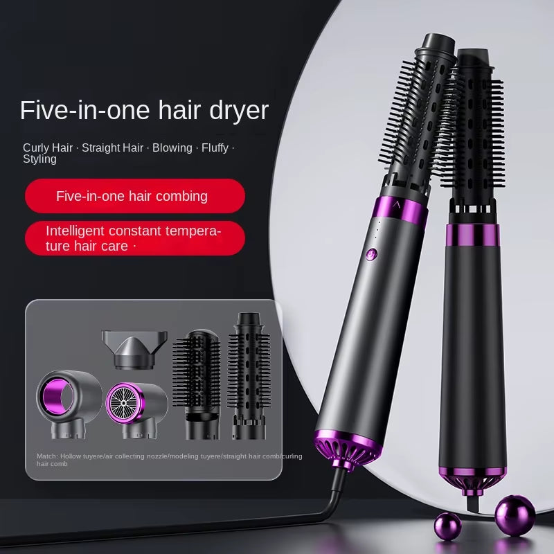 5 in 1 Quality Hairdryer Comb Hot Air Comb for Curling and Straightening Hair Automatic Straight Hair Comb Styling Hair Dryer