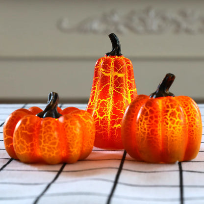 LED Pumpkin Lantern – Luminous Resin Halloween Candle Lamp for Spooky Decor