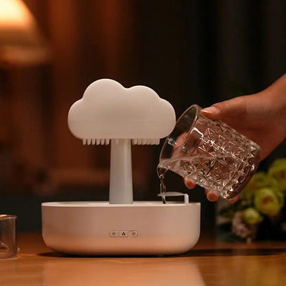 Rain Cloud Night Light Humidifier With Raining Water Drop Sound And 7 Color Led Light Essential Oil Diffuser Aromatherapy